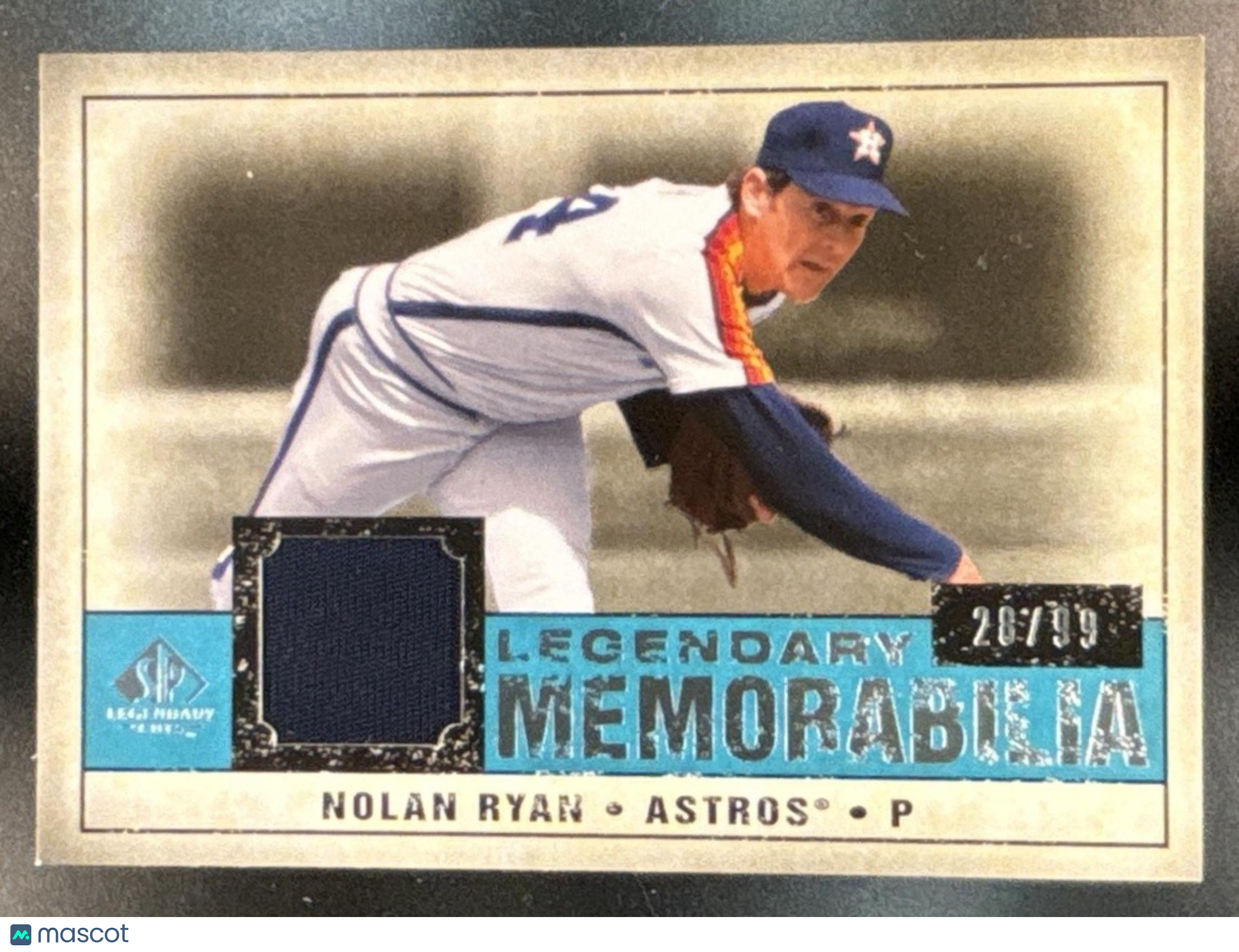 2008 SP Legendary Cuts Nolan Ryan Memorabilia Green /99 #LM-NR3 Houston Astros