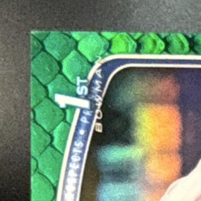 2025 Bowman Chrome Maykel Coret Auto Reptilian Green /99 1st Prospect Rays