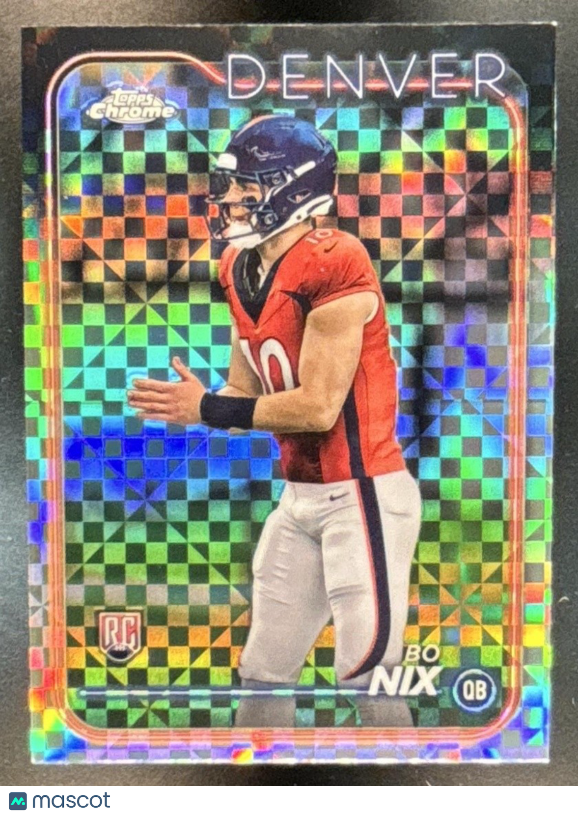 2024 Topps Chrome Bo Nix X-Fractor #206 RC Denver Broncos