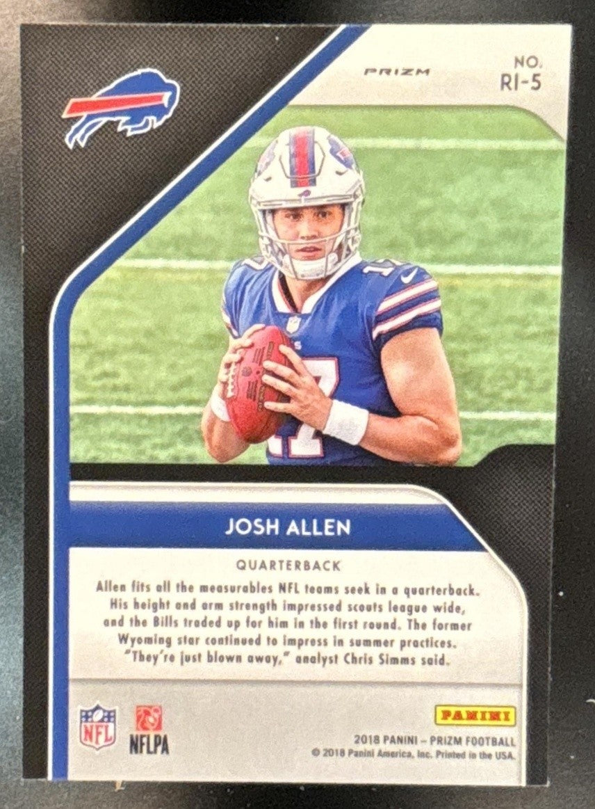 2018 Panini Prizm Josh Allen Rookie Introduction Green #RI-5 RC Buffalo Bills