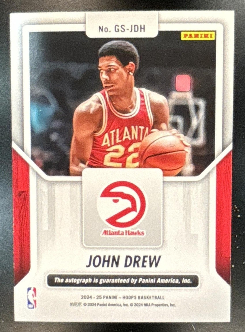 2024-25 Panini Hoops John Drew Great SIGnificance #GS-JDH Auto Atlanta Hawks