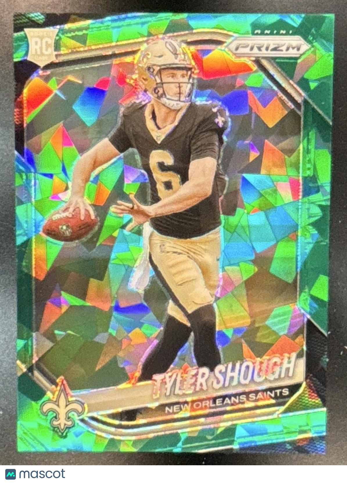 2025 Panini Prizm Tyler Shough Green Ice #327 RC New Orleans Saints