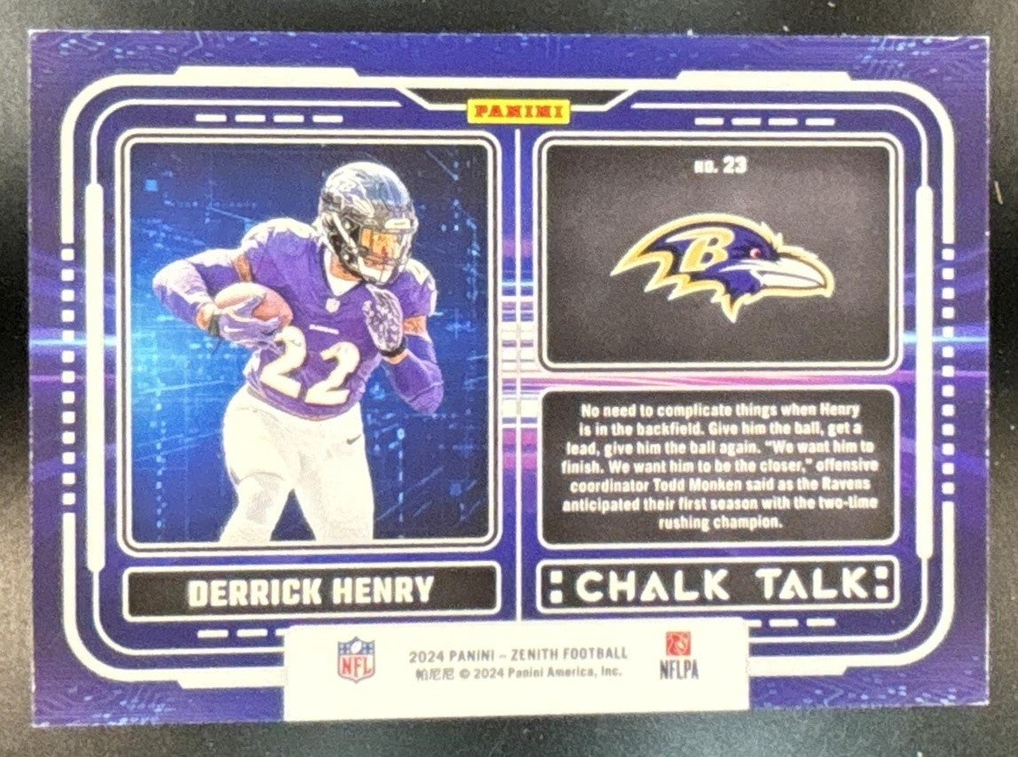 2024 Panini Zenith Derrick Henry Chalk Talk Red /50 #23 Baltimore Ravens
