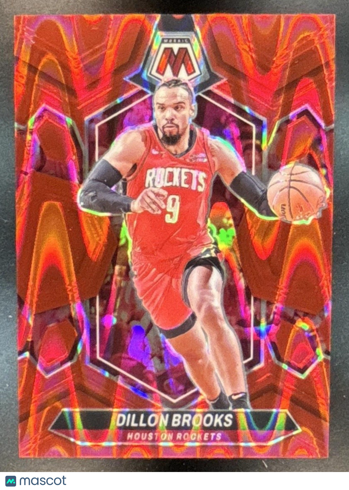 2023-24 Panini Mosaic Dillon Brooks Red Seismic /299 #23 Houston Rockets