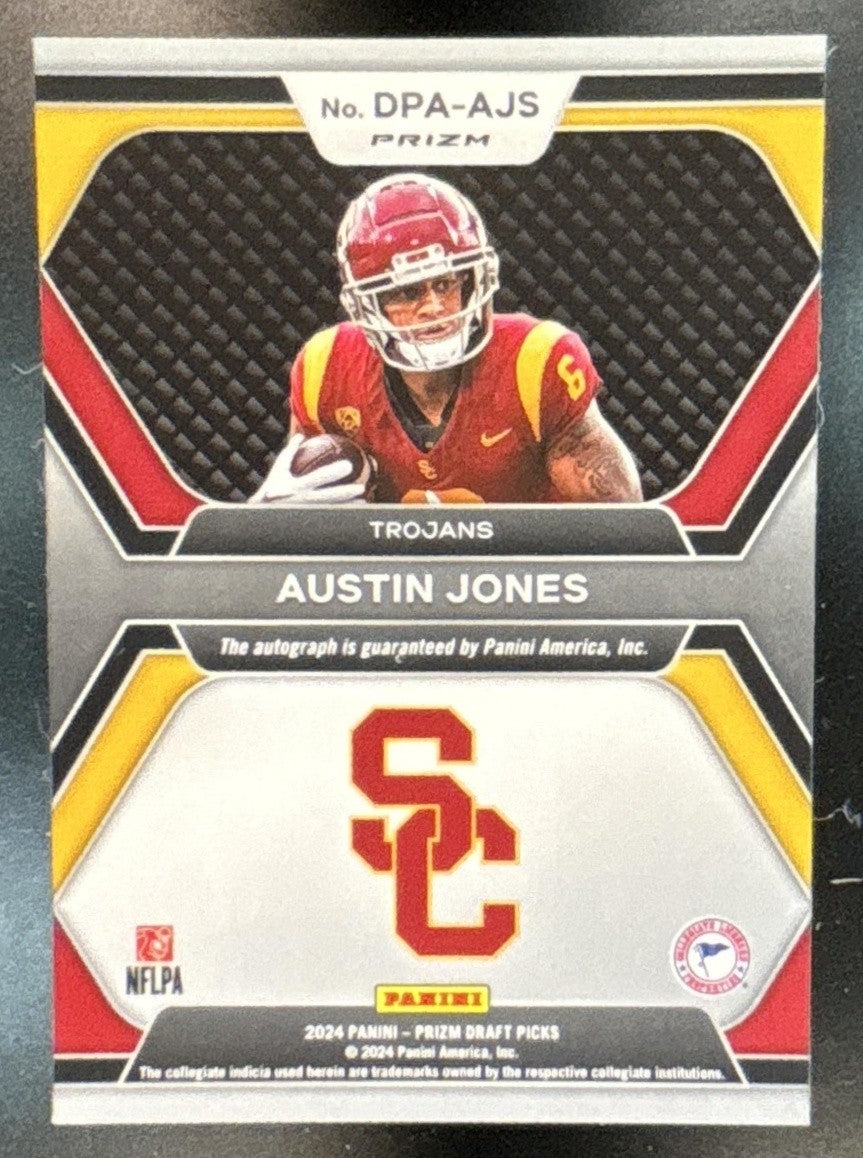 2024 Panini Prizm Collegiate Draft Picks Austin Jones Pick Auto Red Ice RC USC