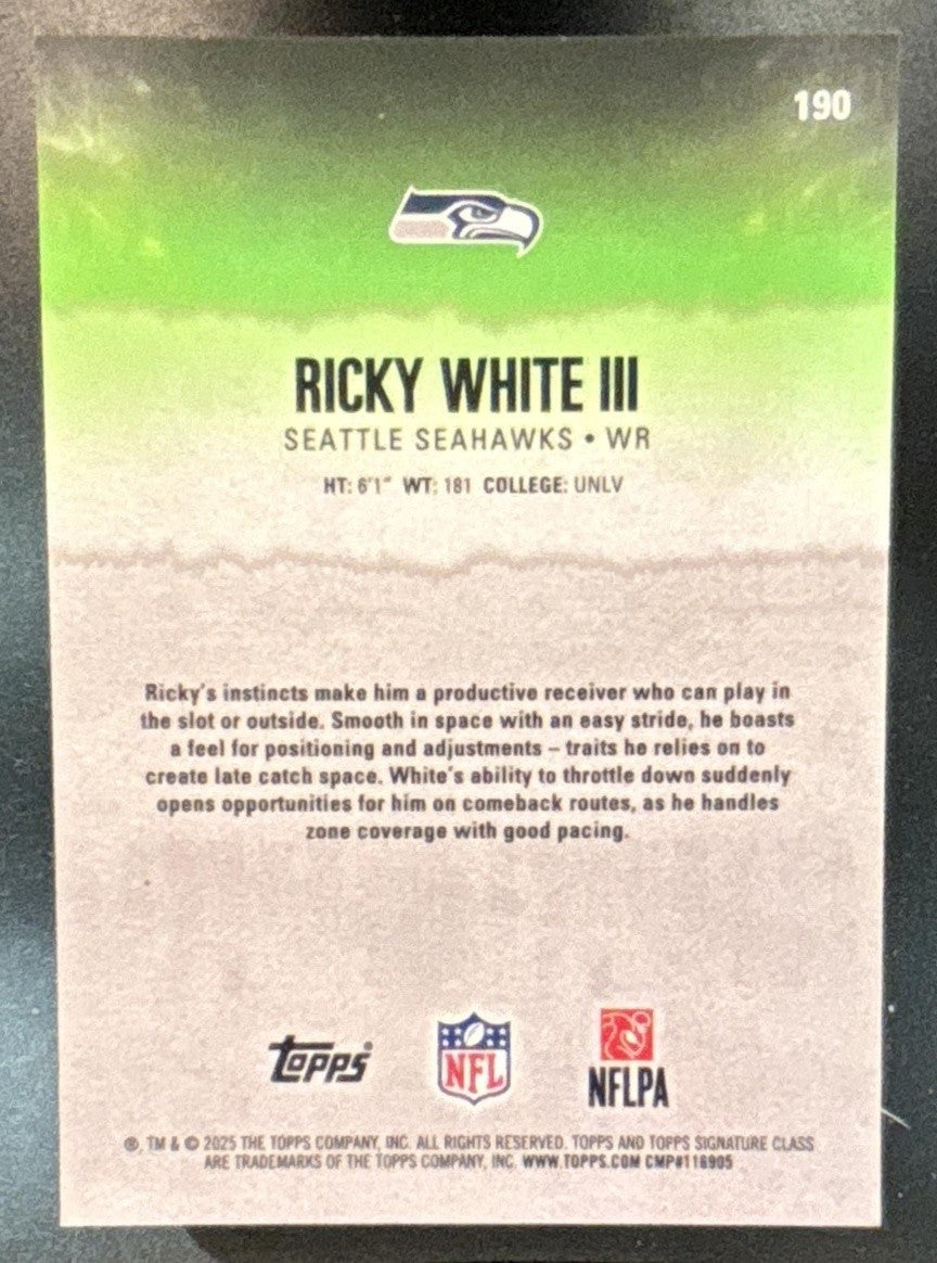 2025 Topps Signature Class Ricky White III Chrome Gold /35 #190 RC Seahawks