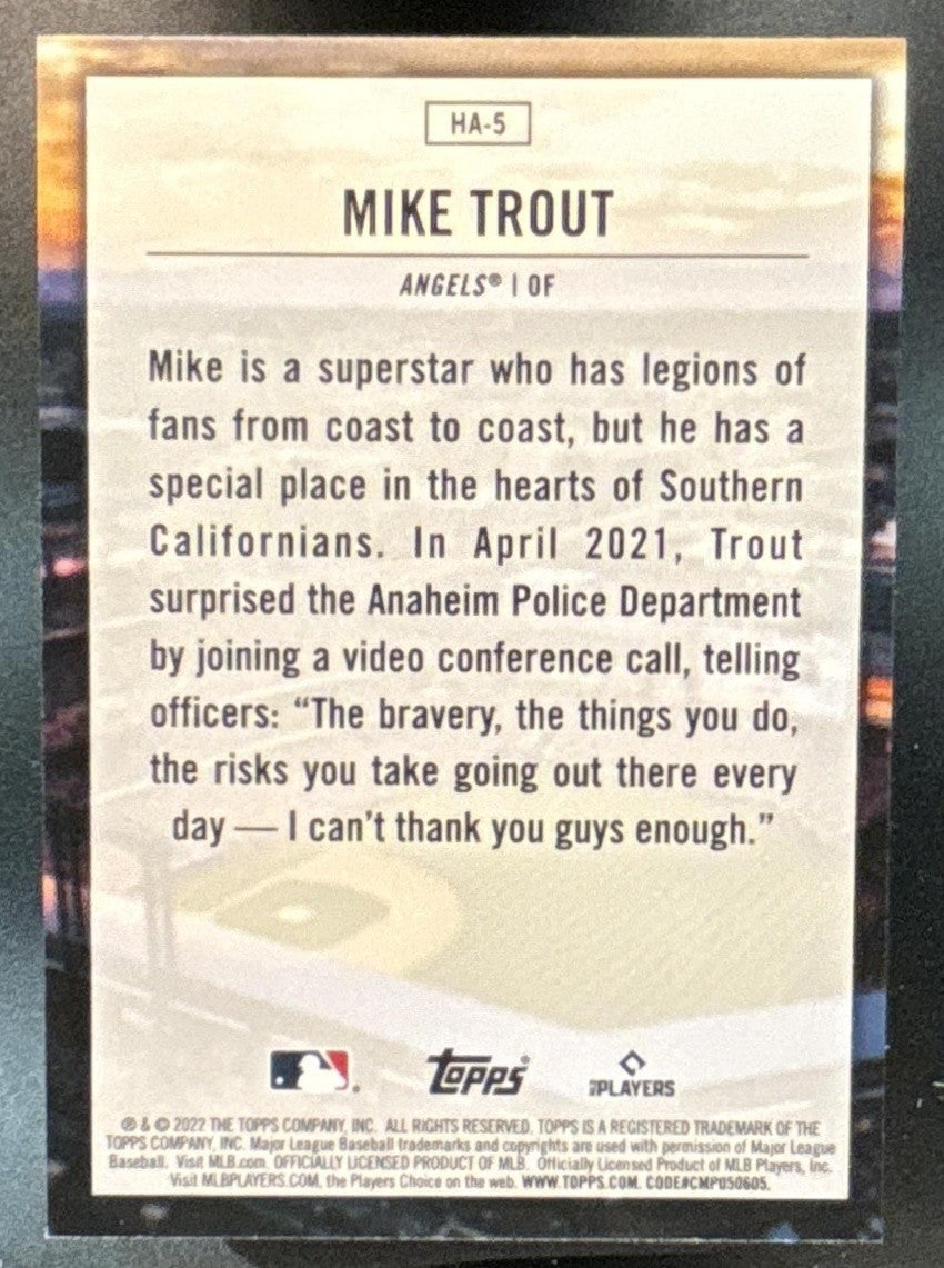 2022 Topps Mike Trout Home Field Advantage #HA-5 Los Angeles Angels