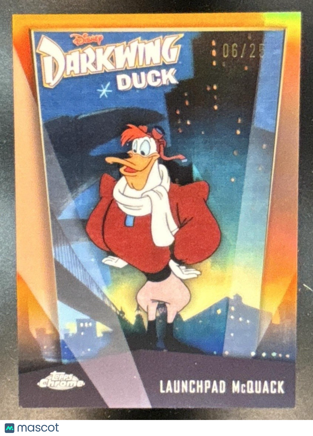 2026 Topps Chrome Disney Launchpad McQuack Darkwing Duck Orange /25 #DD-5