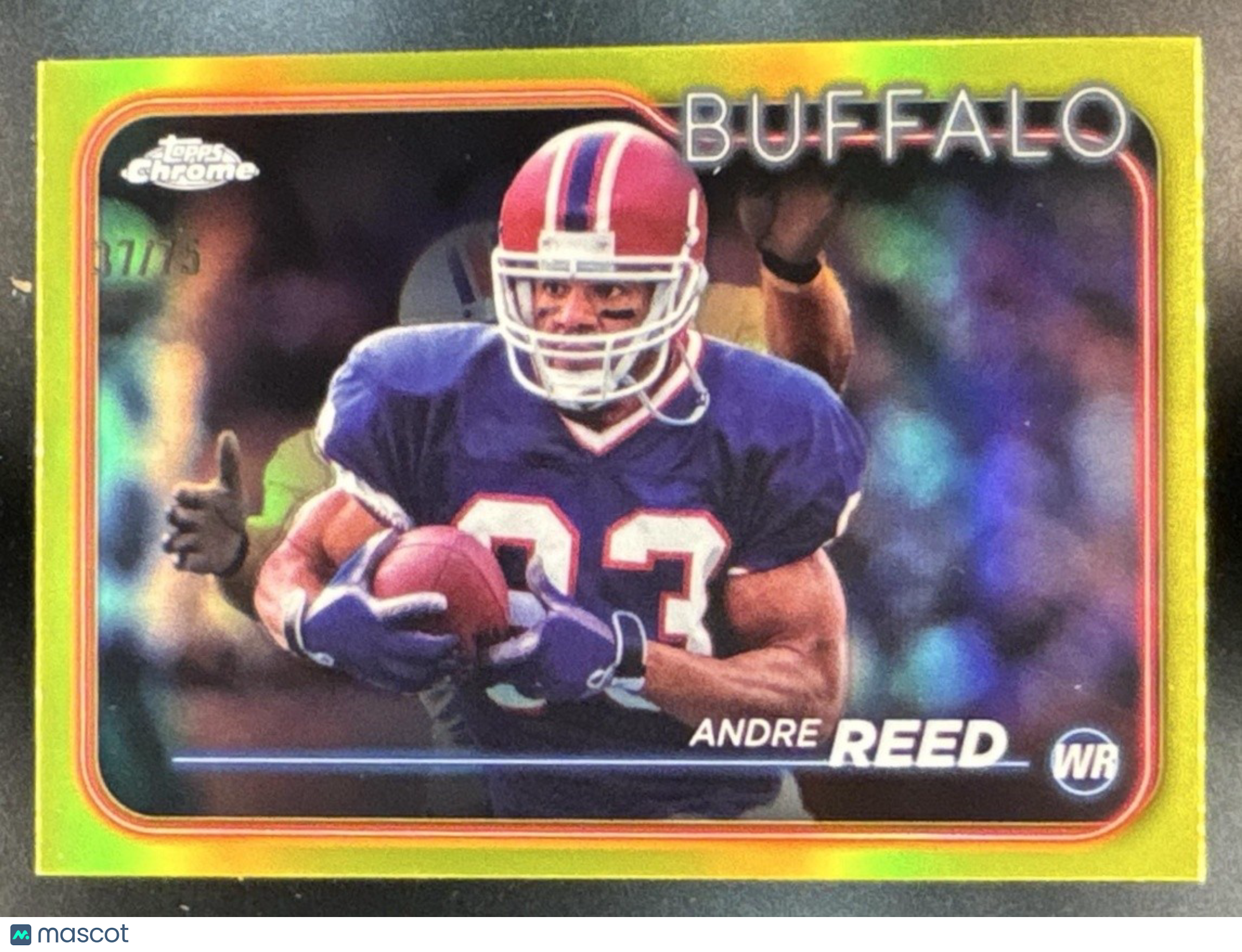 2024 Topps Chrome Andre Reed Yellow Refractor /75 #11 Buffalo Bills