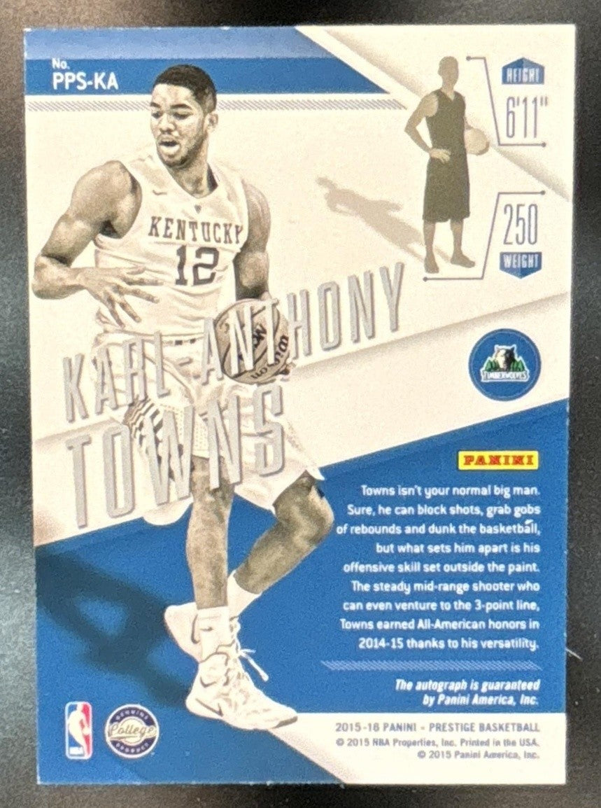 2015-16 Prestige Karl-Anthony Towns Prestigious Premier Signatures /299 RC Auto