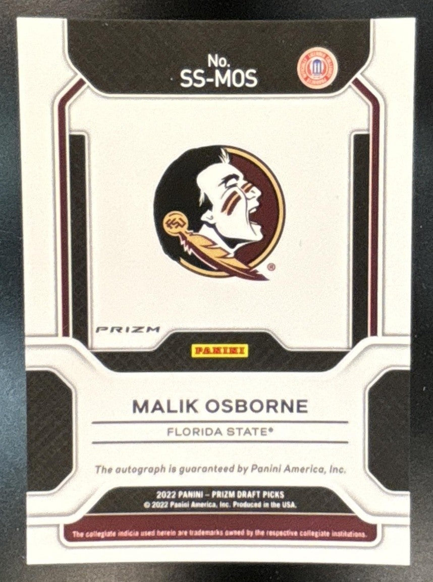 2022-23 Prizm Draft Picks Malik Osborne Sensational Signatures Green Auto