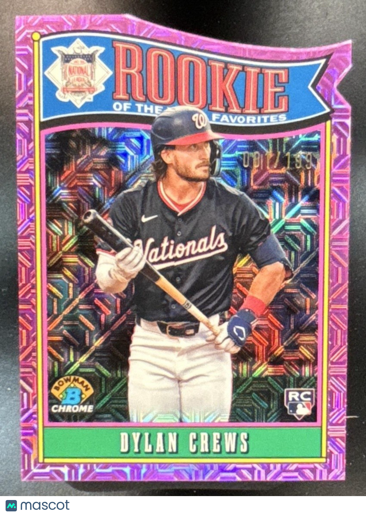 2025 Bowman Dylan Crews Chrome Rookie of the Year Favorite Mega Box Pink /199 RC