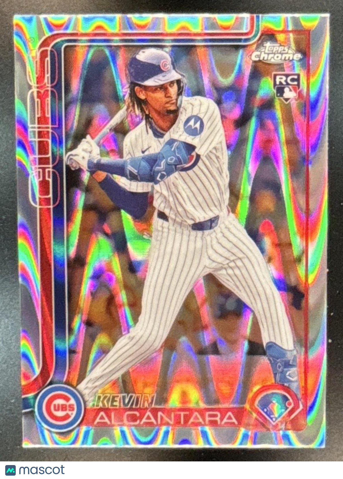 2025 Topps Chrome Kevin Alcantara RayWave Refractor #173 RC Chicago Cubs