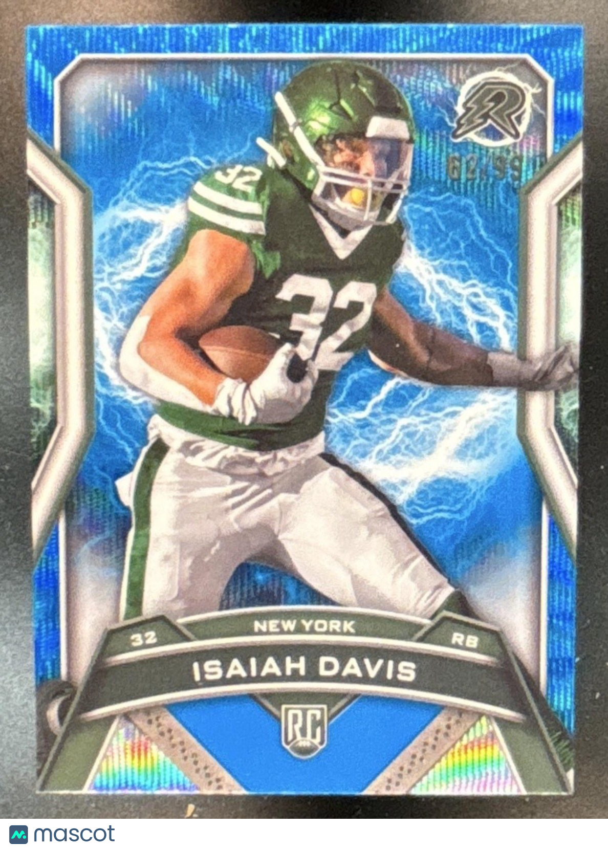2024 Topps Resurgence Isaiah Davis Blue Surge /99 #169 RC New York Jets