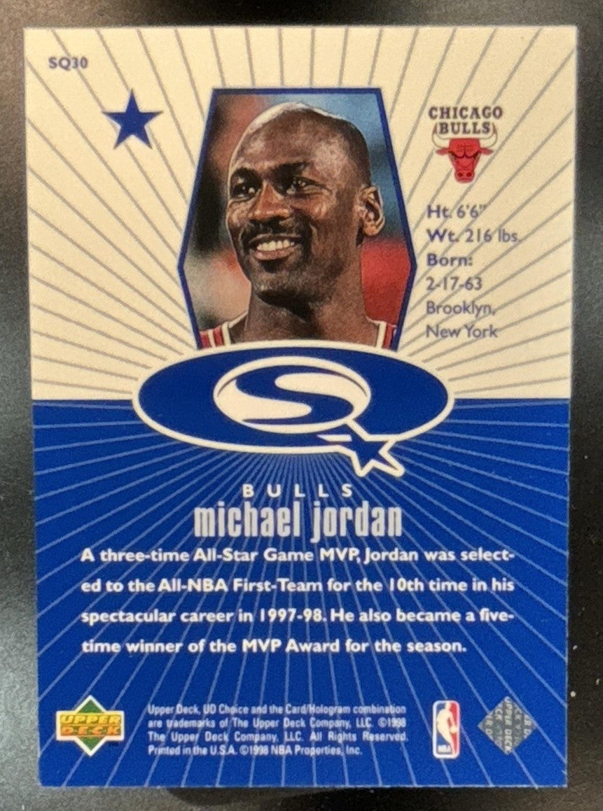 1998-99 Upper Deck Choice Michael Jordan StarQuest Blue #SQ30 Chicago Bulls