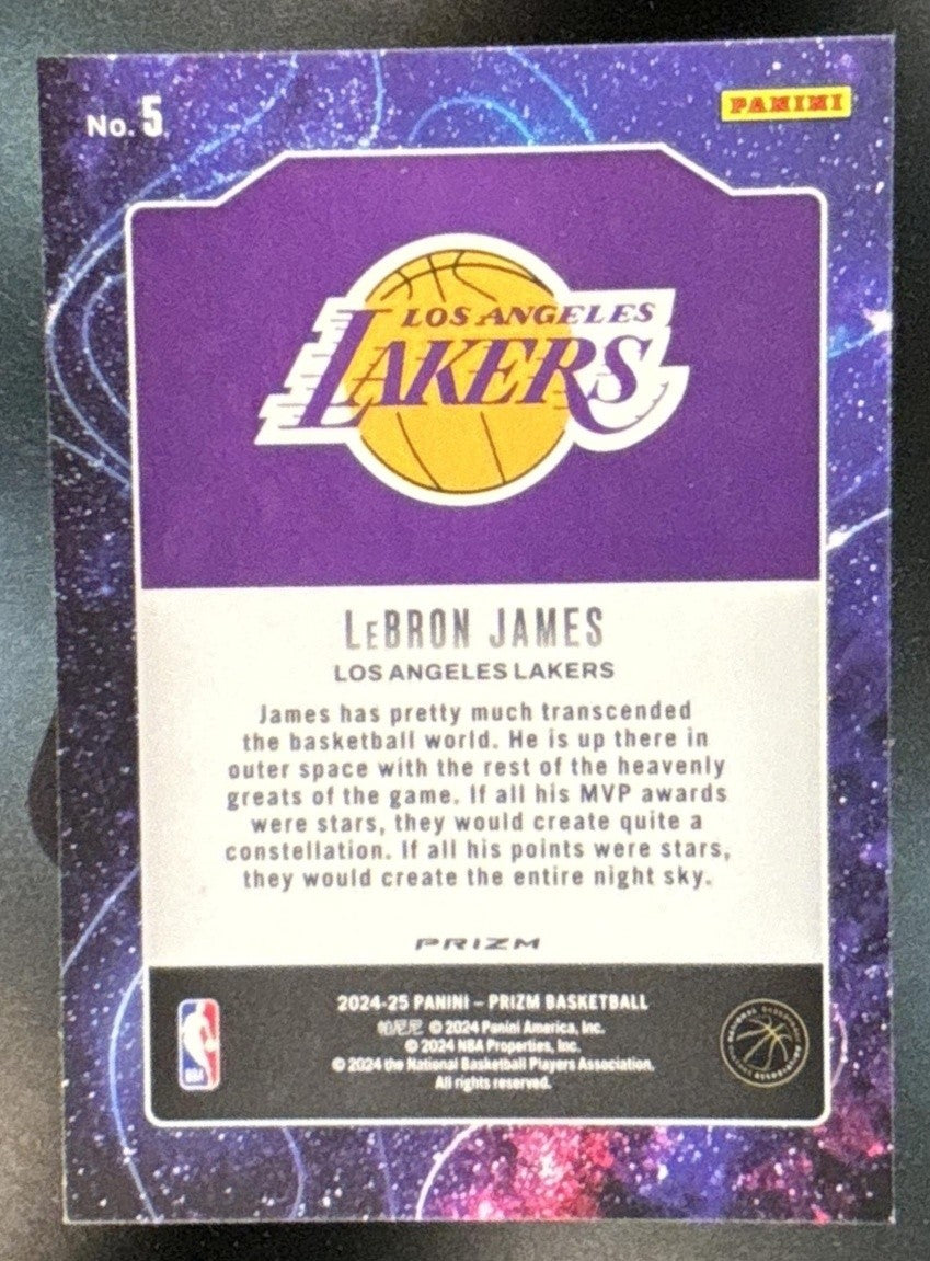 2024-25 Panini Prizm LeBron James Deep Space Green #5 Los Angeles Lakers