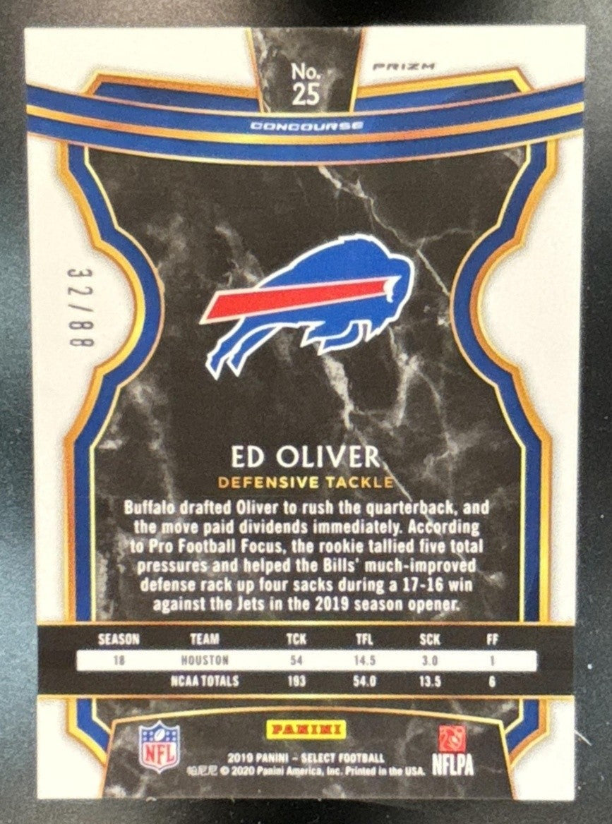 2019 Panini Select Ed Oliver Dragon Scale Prizm /88 #25 RC Buffalo Bills