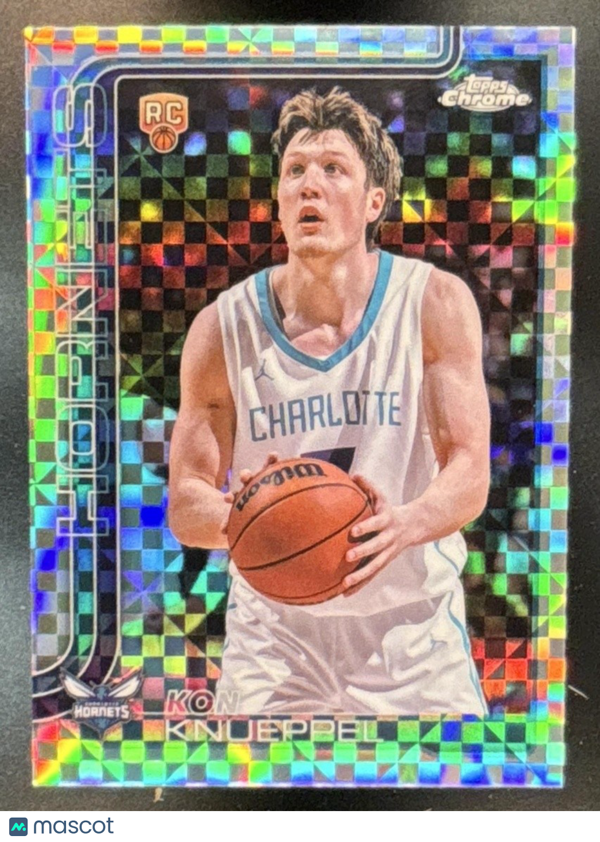 2025-26 Topps Chrome Kon Knueppel X-Fractor #254 RC Charlotte Hornets