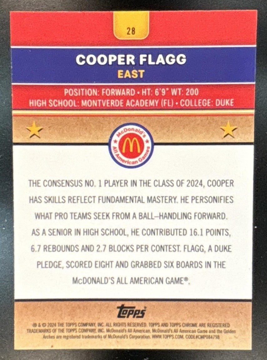 2024 Topps Chrome McDonald's All-American Cooper Flagg #28