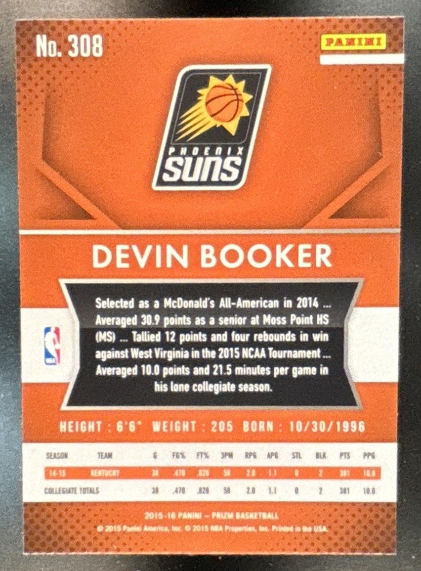 2015-16 Panini Prizm Devin Booker #308 RC Phoenix Suns