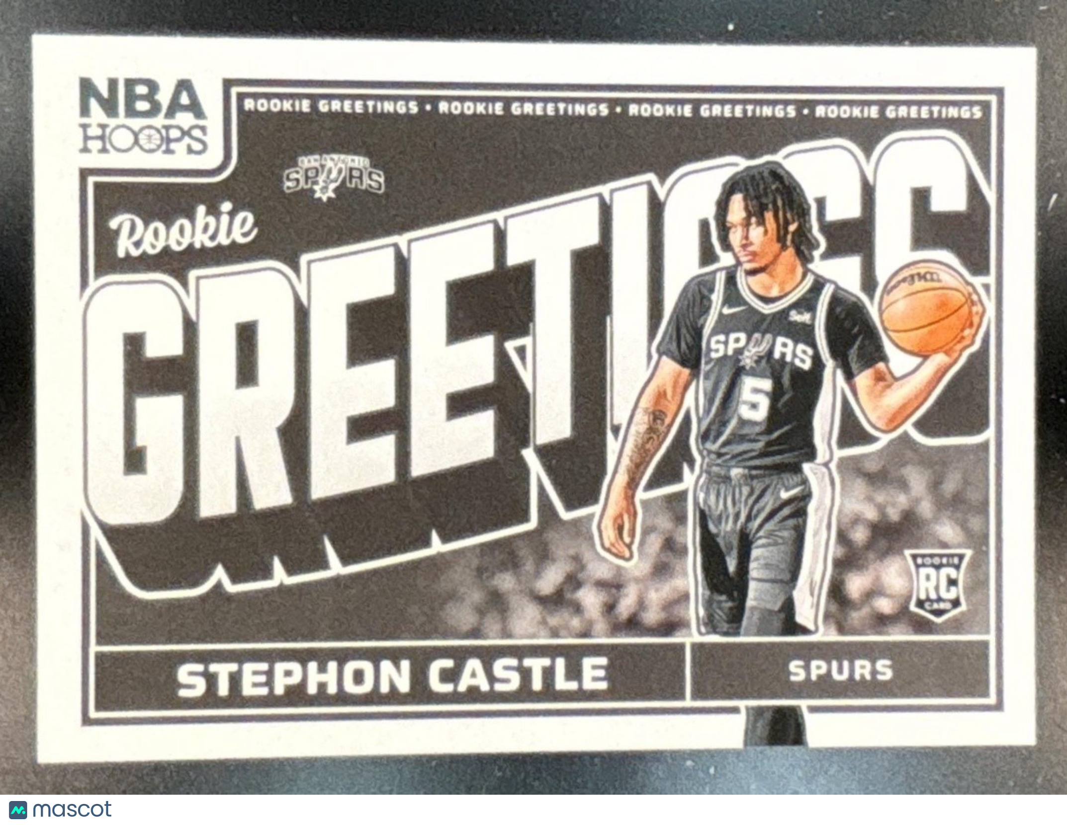 2024-25 Panini Hoops Stephon Castle Rookie Greetings #13 RC San Antonio Spurs