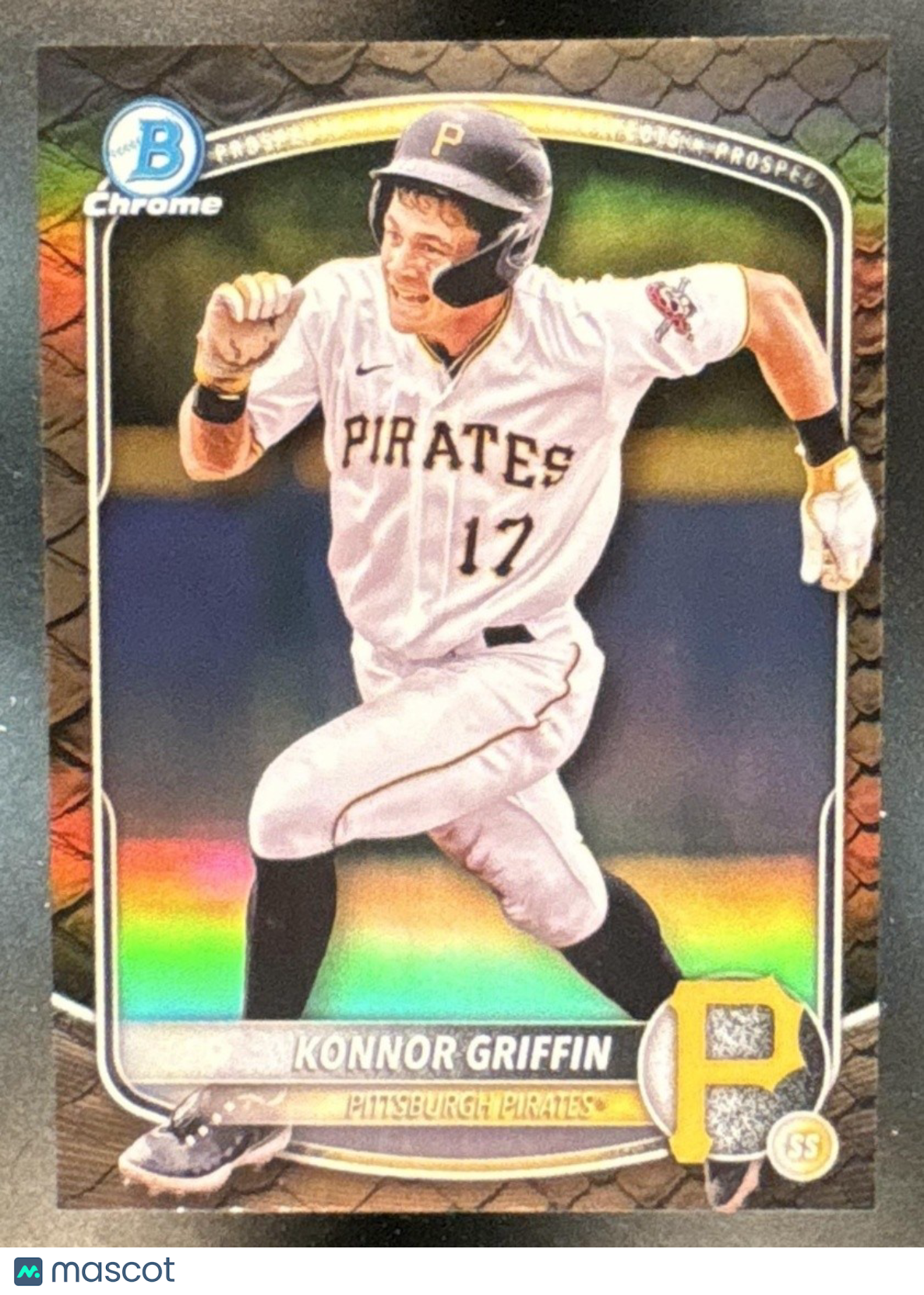 2025 Bowman Konnor Griffin Chrome Prospects Reptilian Refractor #BCP-86 Pirates