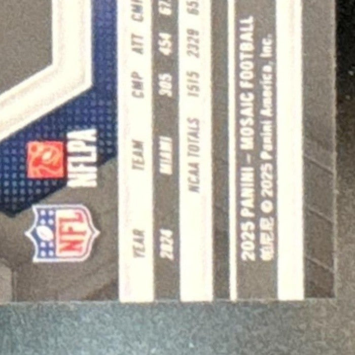 2025 Panini Mosaic Cam Ward Rookies Green Prizm #382 RC Tennessee Titans