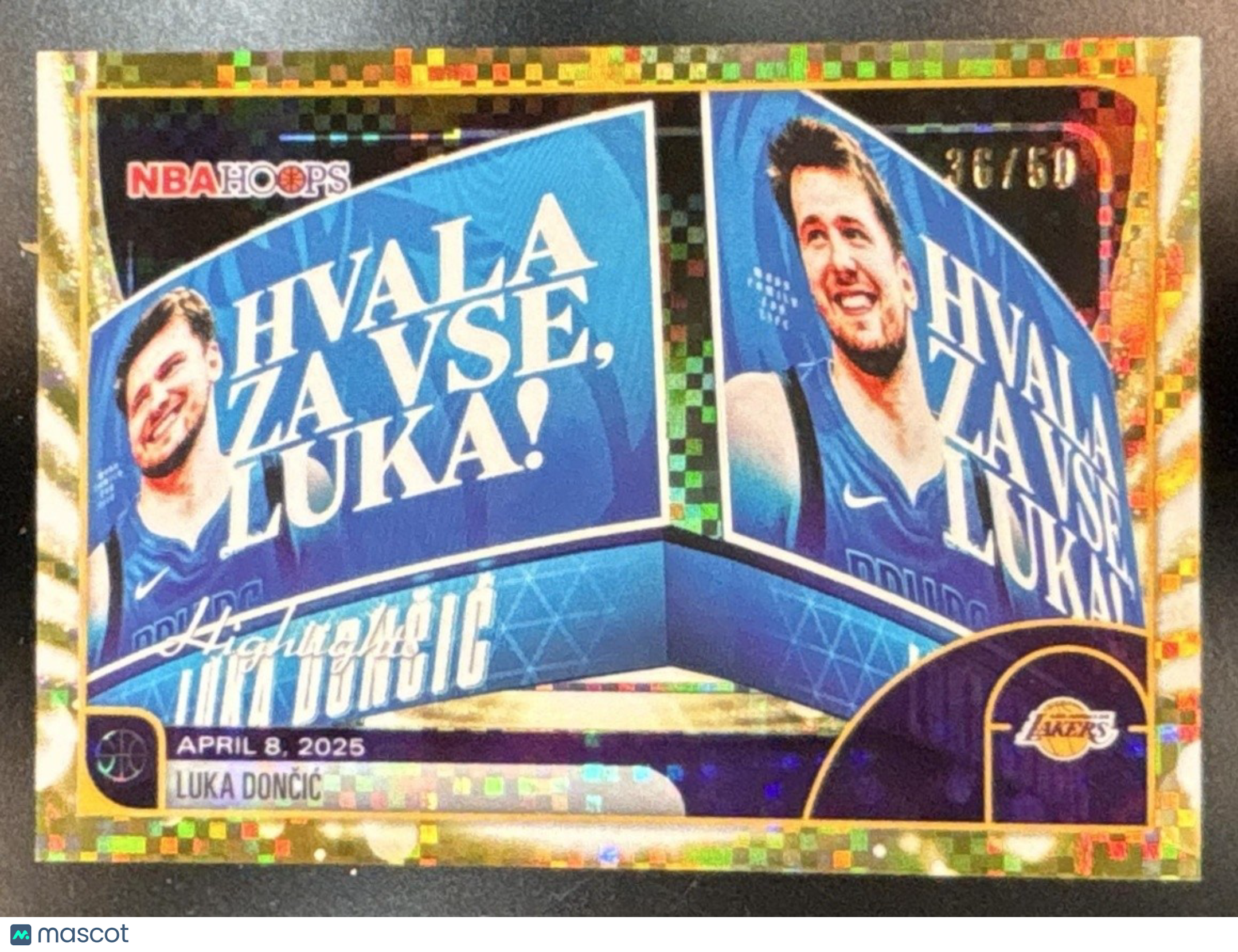 2025-26 Topps Hoops Luka Doncic Pixel Burst Gold /50 #269 Los Angeles Lakers