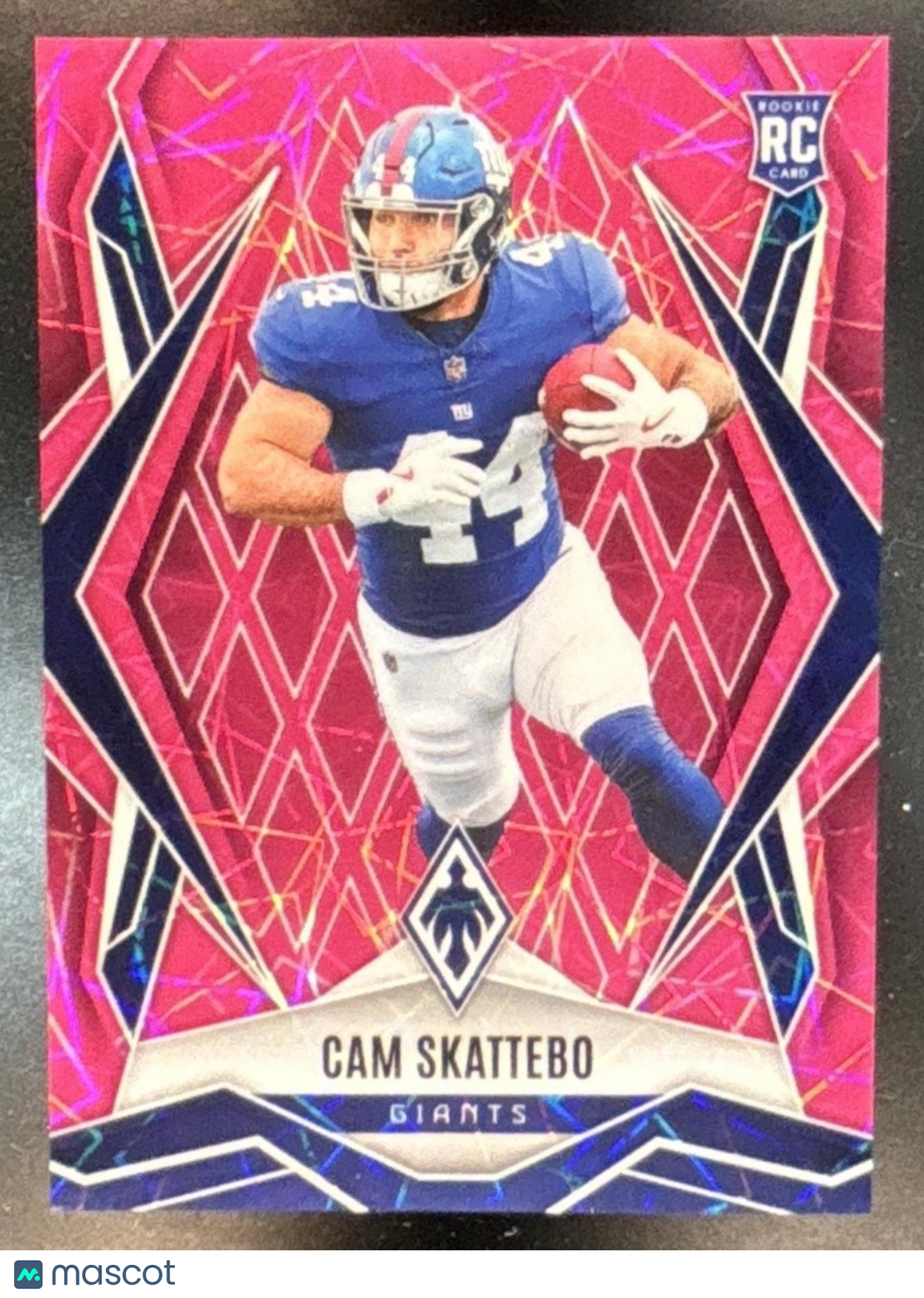 2025 Panini Phoenix Cam Skattebo Pink Lazer Prizm /149 #168 RC New York Giants