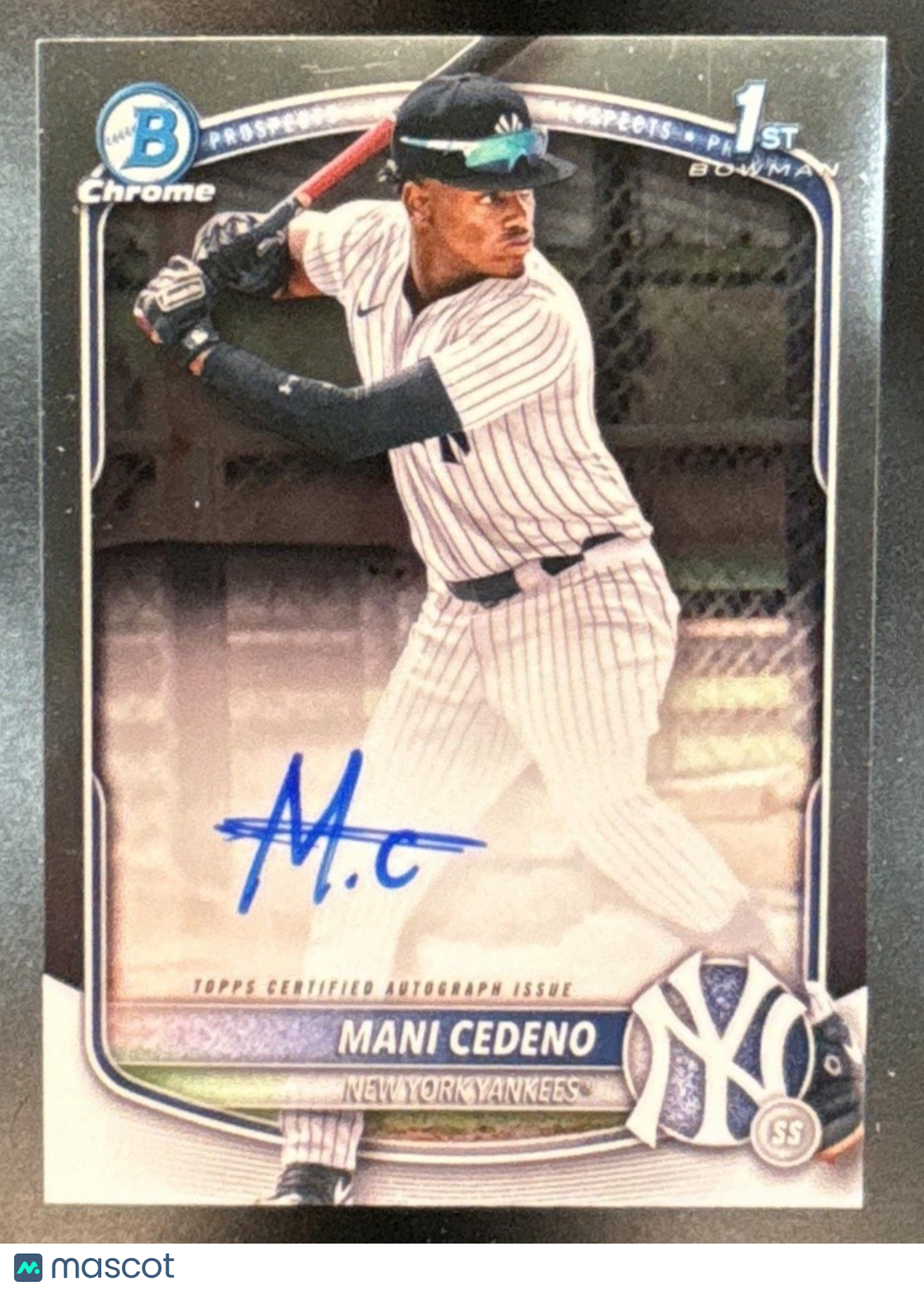 2025 Bowman Chrome Mani Cedeno Auto #CPA-MCE 1st Prospect New York Yankees