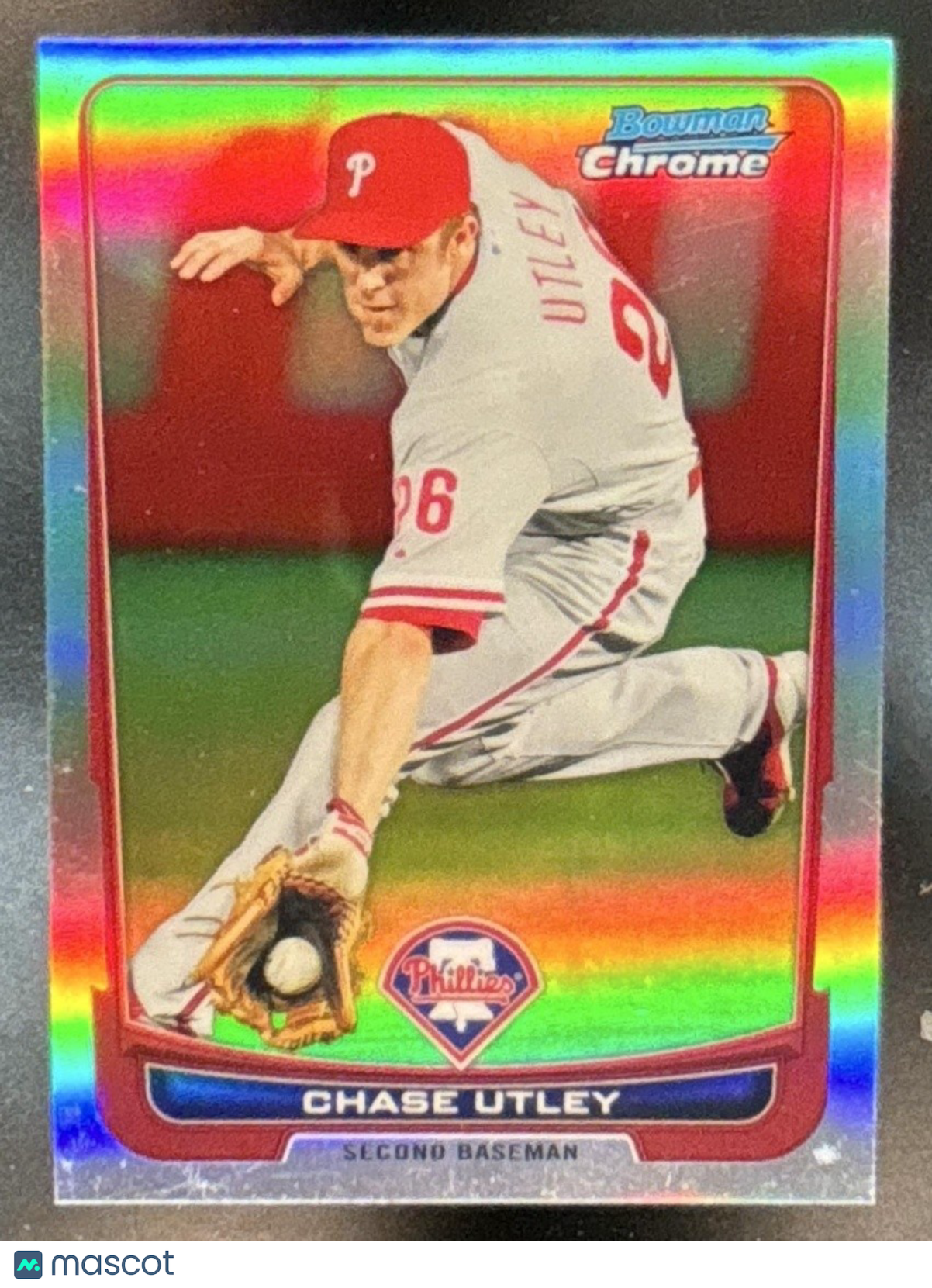 2012 Bowman Chrome Chase Utley Refractor #197 Philadelphia Phillies