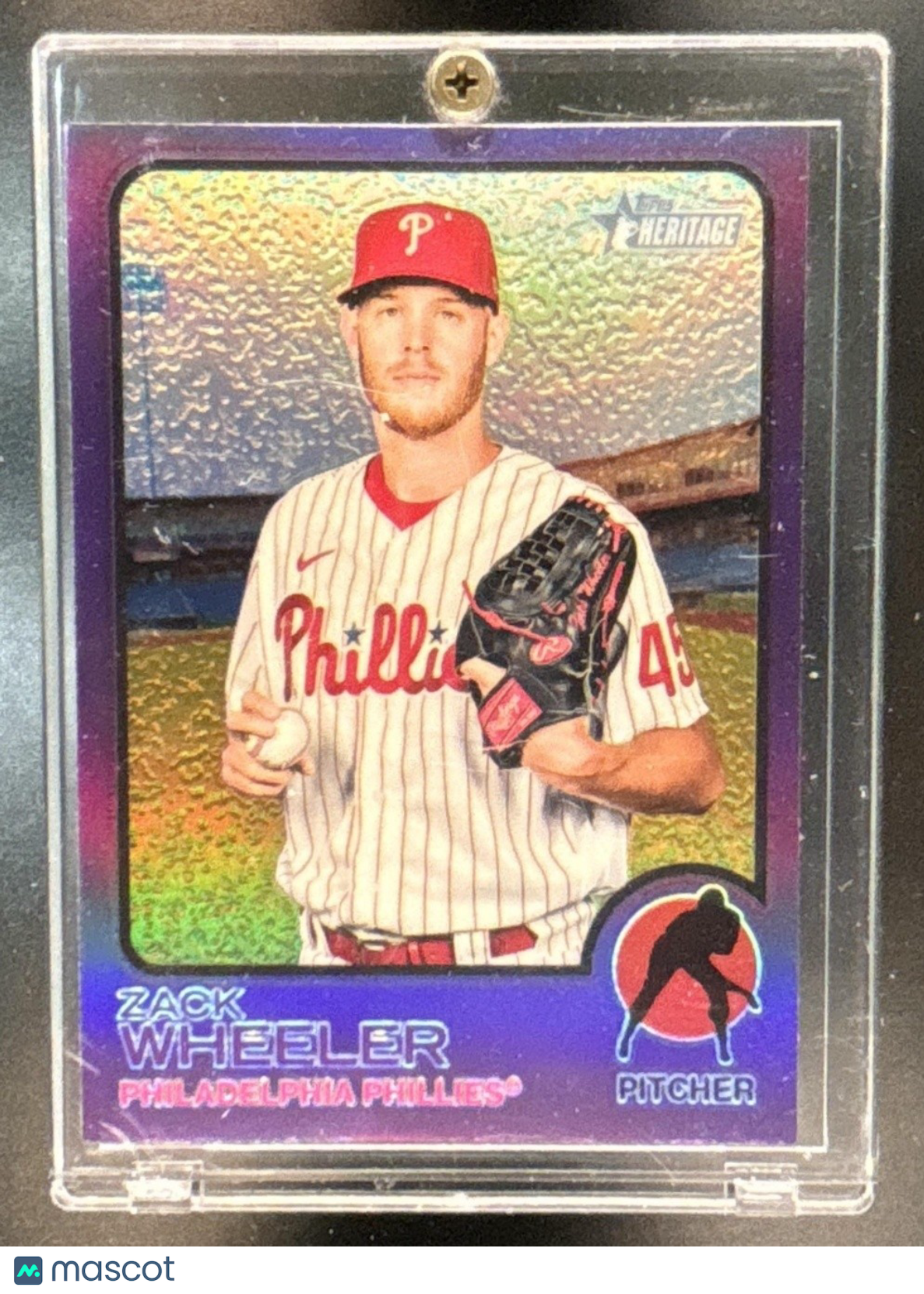 2022 Topps Heritage Zack Wheeler Chrome Purple Refractor Philadelphia Phillies
