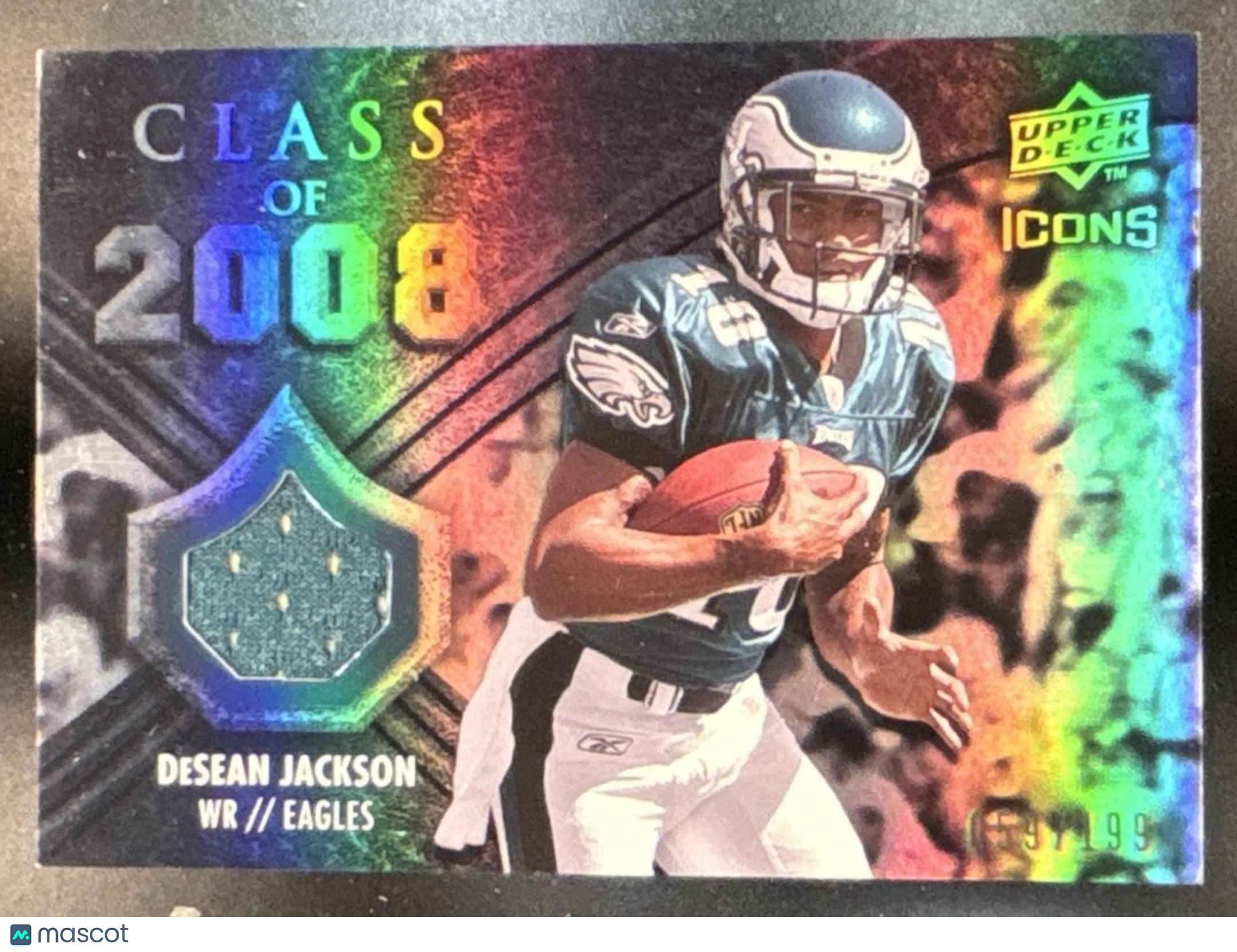 2008 Upper Deck Icons DeSean Jackson Class of Jersey Silver /199 #CO2 RC Eagles