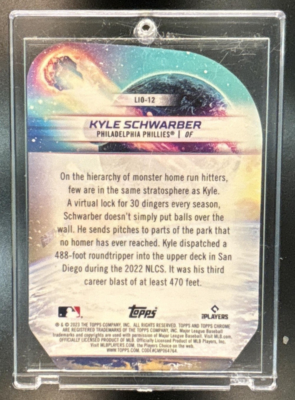 2023 Topps Cosmic Chrome Kyle Schwarber Launched Into Orbit #LIO-12 Phillies