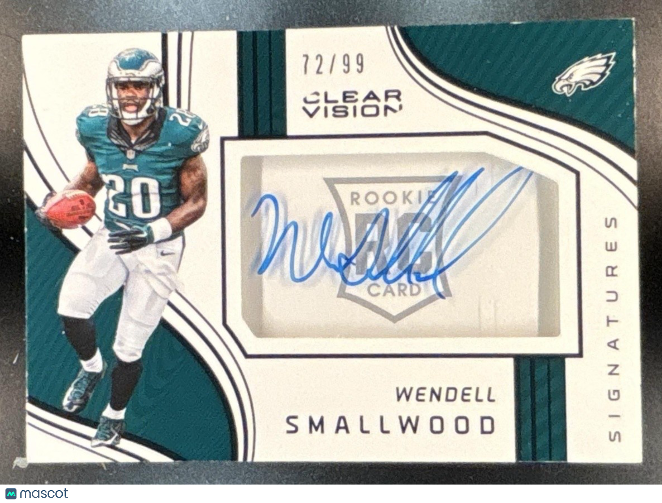 2016 Panini Clear Vision Wendell Smallwood Signatures /99 #11 RC Auto Eagles