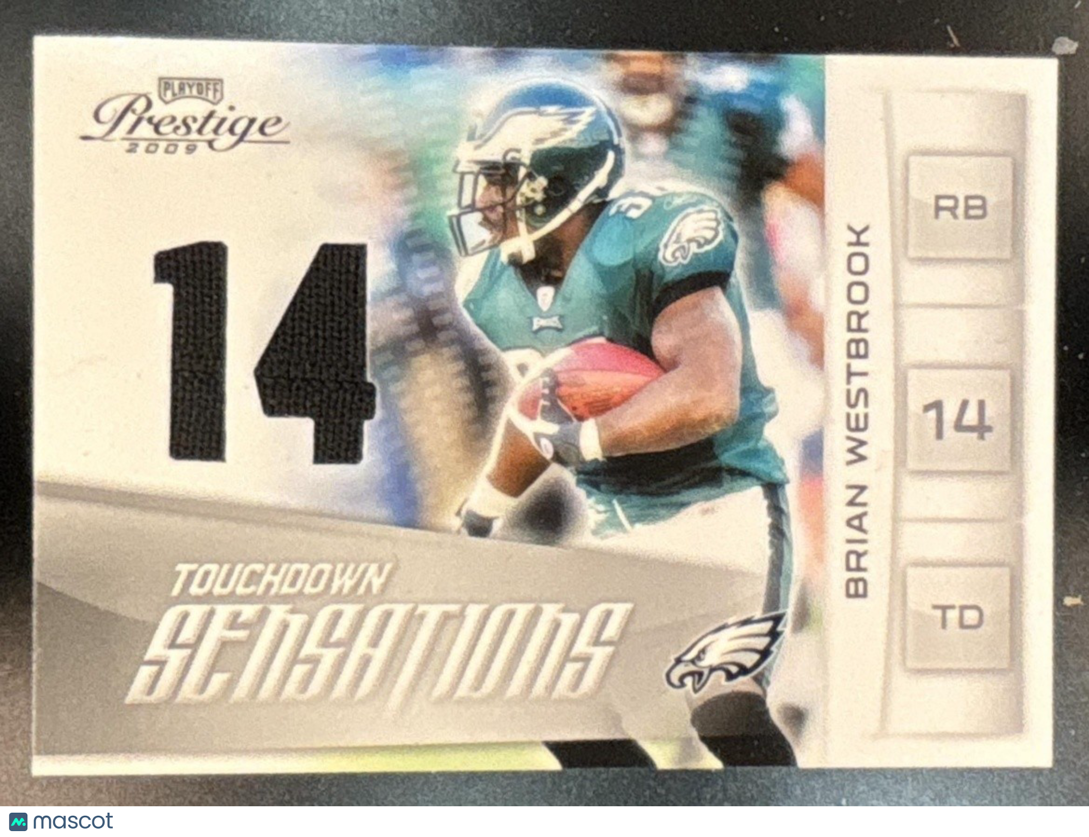 2009 Playoff Prestige Brian Westbrook TD Sensations Materials /100 #6 MEM Eagles