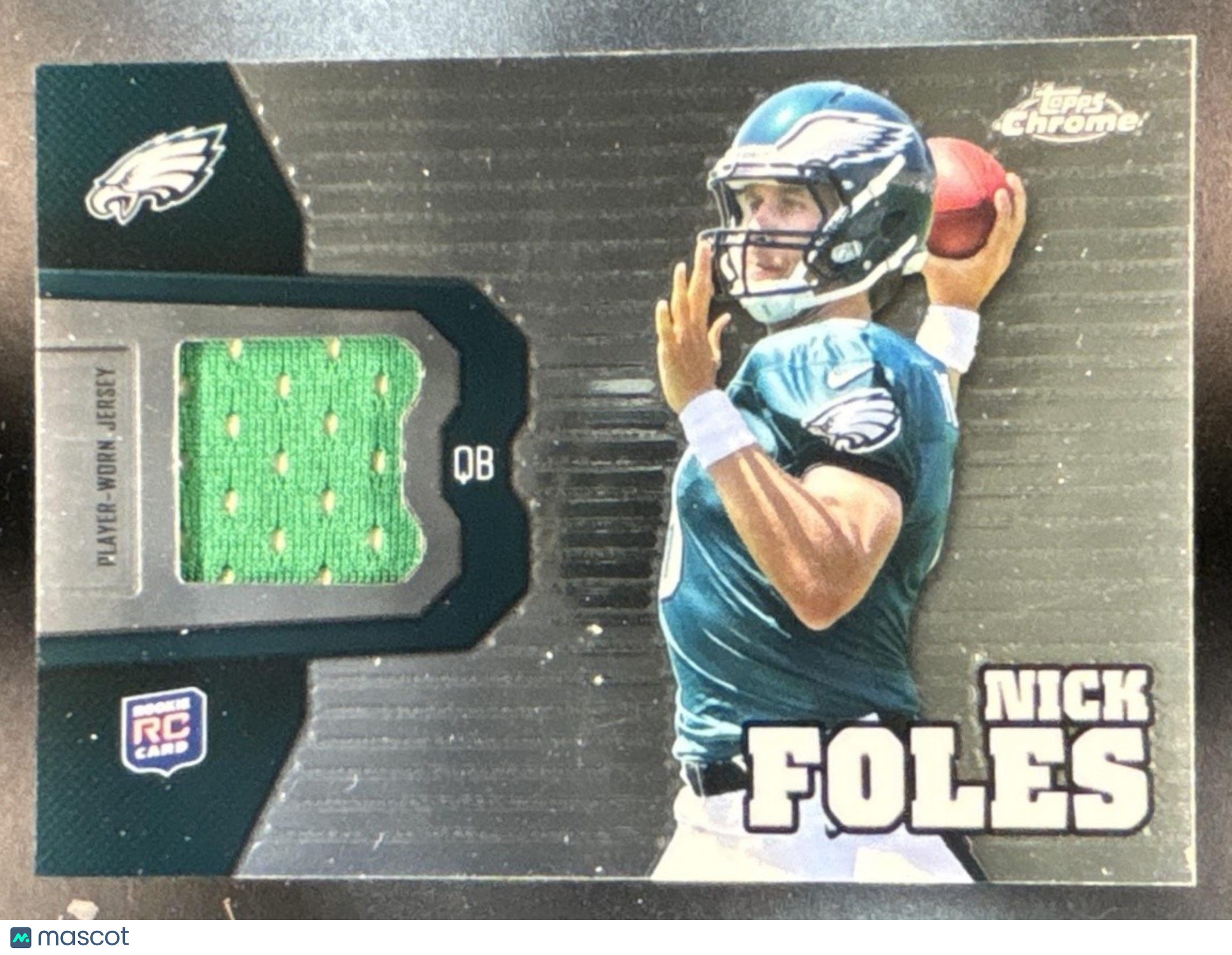 2012 Topps Chrome Nick Foles Rookie Relics #RR5 RC Philadelphia Eagles