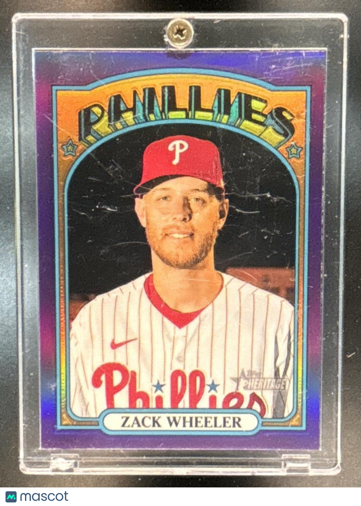 2021 Topps Heritage Zack Wheeler Chrome Purple Refractor #355 Phillies