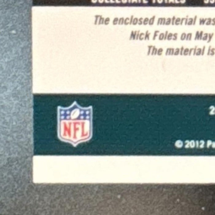 2012 Gridiron Nick Foles Rookie Gems Jerseys Trios /199 #7 RC Eagles
