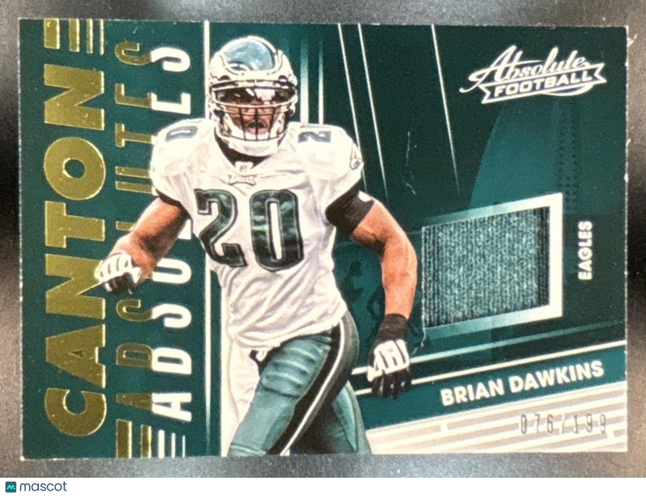 2018 Panini Absolute Brian Dawkins Canton Absolutes /199 MEM Philadelphia Eagles