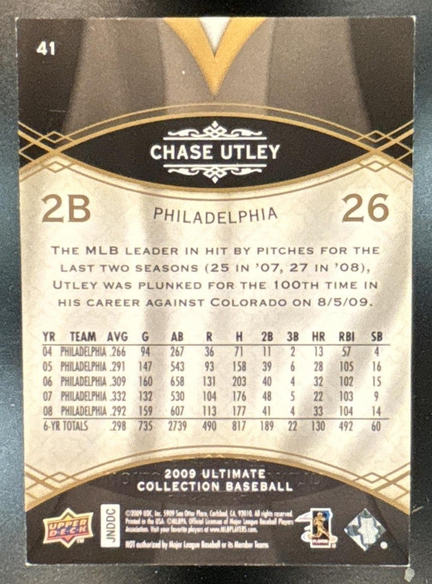2009 Upper Deck Ultimate Collection Chase Utley /599 #41 Philadelphia Phillies