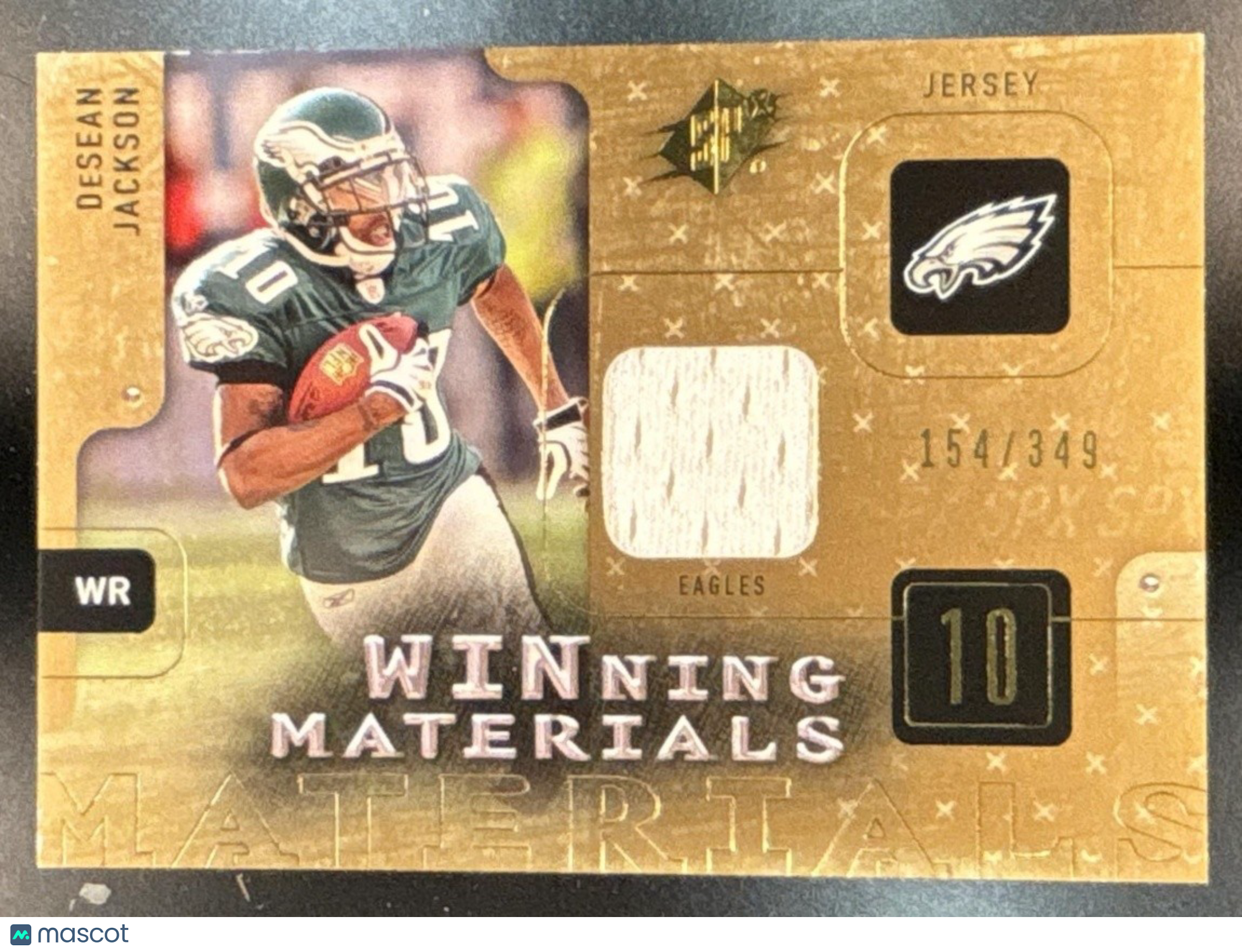2009 SPx DeSean Jackson Winning Materials Jersey /349 MEM Philadelphia Eagles
