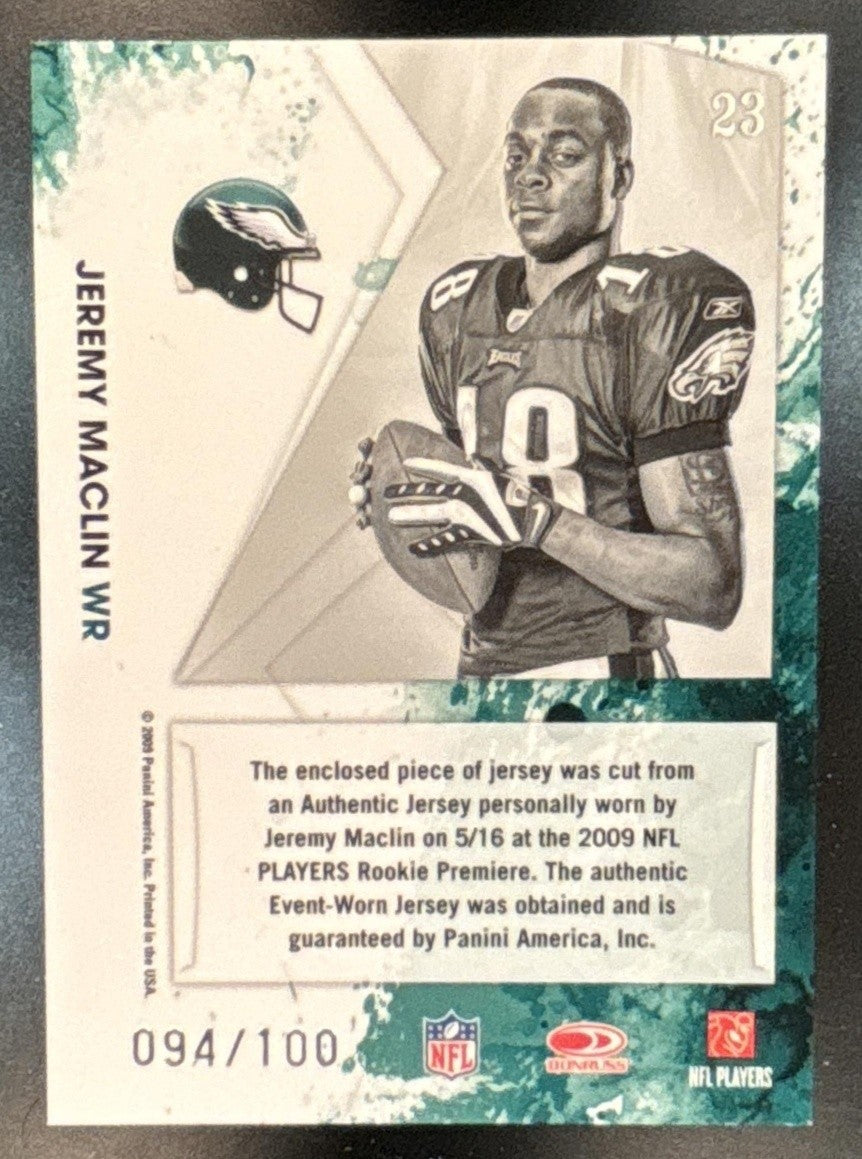 2009 Rookies & Stars Longevity Jeremy Maclin Freshman Orientation Jersey /100 RC