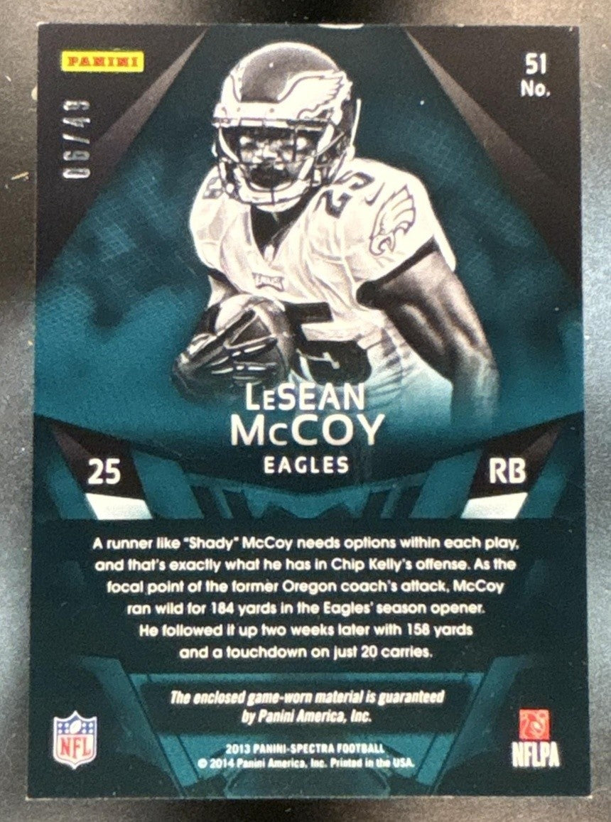 2014 Panini Limited LeSean McCoy Silver Spotlight /49 #51 Philadelphia Eagles