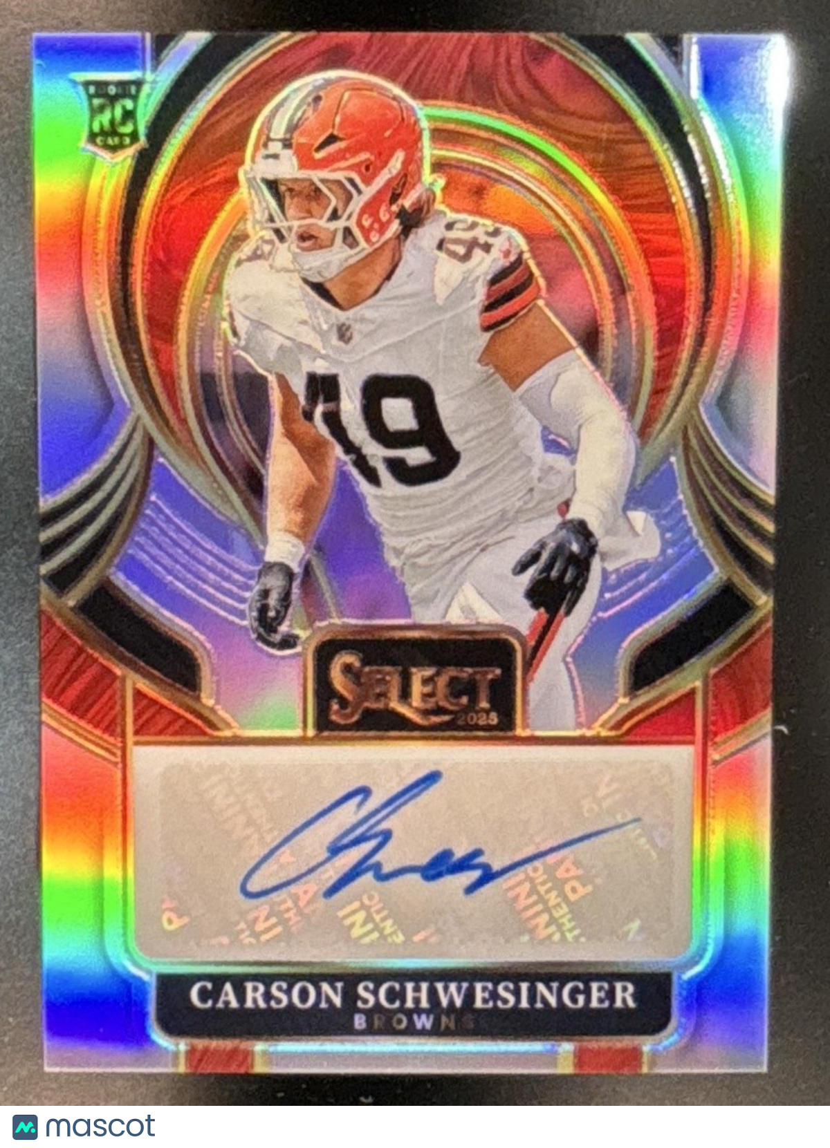 2025 Panini Select Carson Schwesinger Signatures #SIP-CSR Auto Cleveland Browns