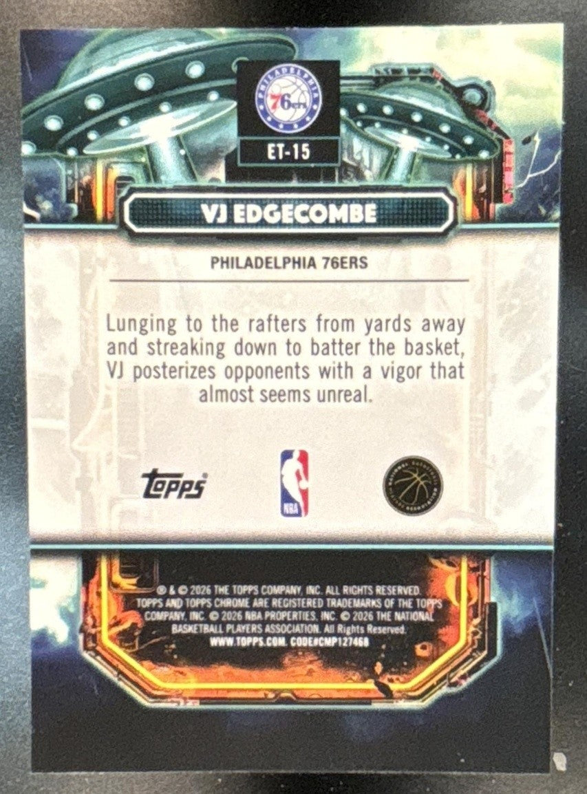 2025-26 Topps Cosmic Chrome VJ Edgecombe Extraterrestrial Talent RC 76ers
