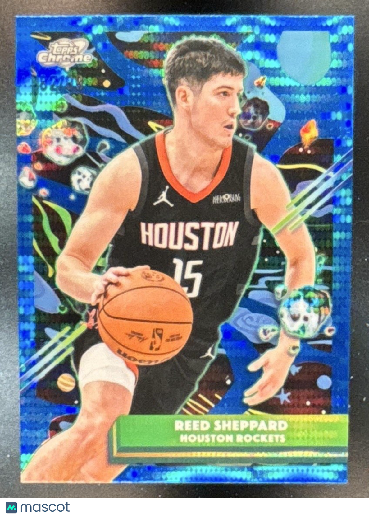 2025-26 Topps Cosmic Chrome Reed Sheppard Blue Moon /99 #192 Houston Rockets