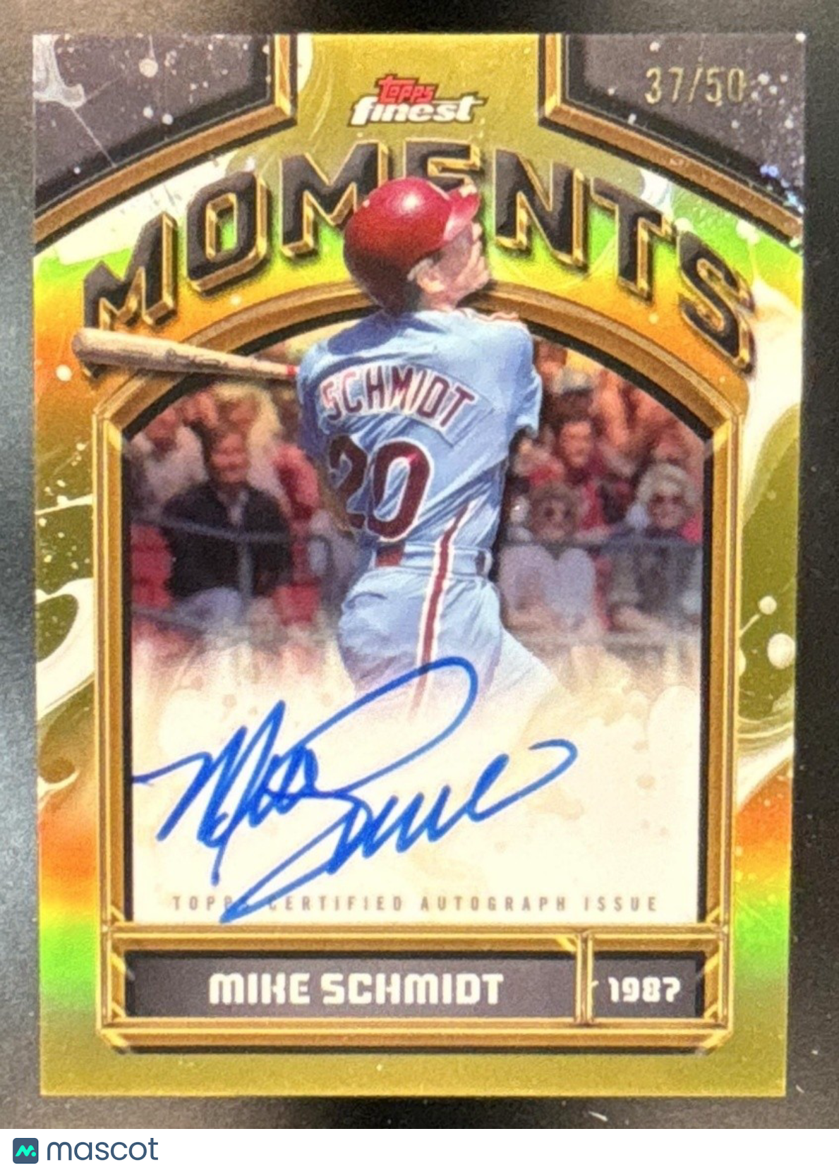 2026 Topps Finest Mike Schmidt Moments Auto Gold Refractor /50 Phillies