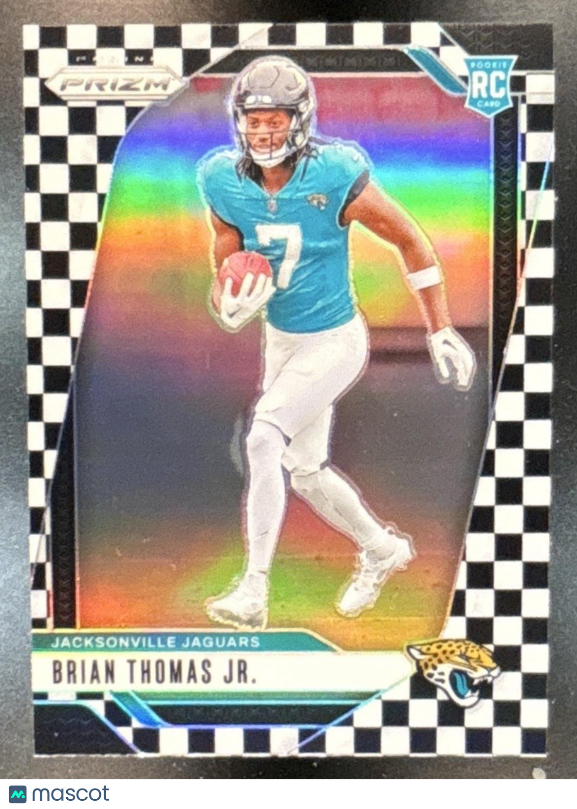 2024 Panini Prizm Brian Thomas Jr. Black and White Checker #314 RC Jaguars