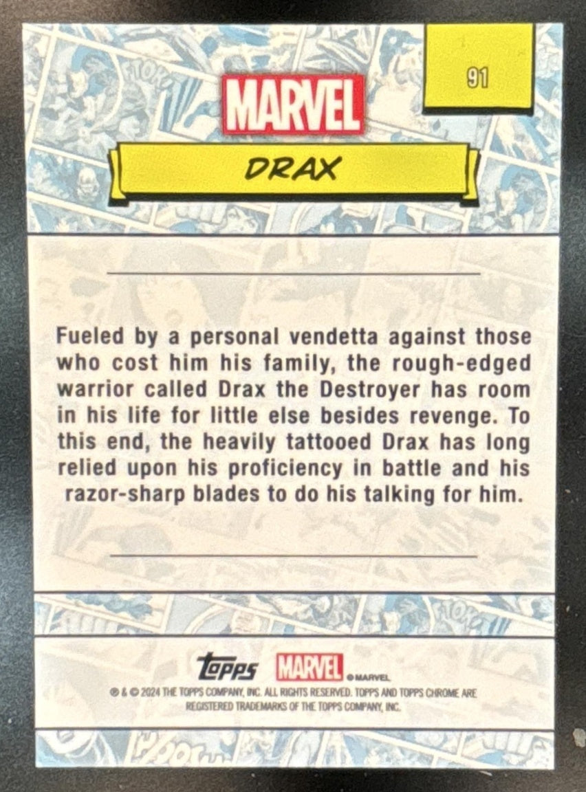 2024 Topps Chrome Marvel Sapphire Drax #91